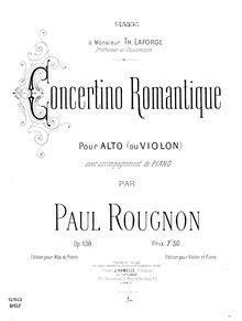 Partition complète, Concerto Romantique, Rougnon, Paul