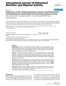 Moderators of the intention-behaviour and perceived behavioural control-behaviour relationships for leisure-time physical activity