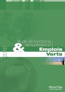 Emplois verts 2010 : étude de fonctions et rémunérations.