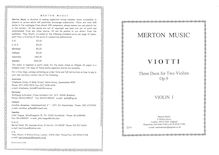 Partition parties complètes, 3 Duos Concertants pour 2 violons, Viotti, Giovanni Battista