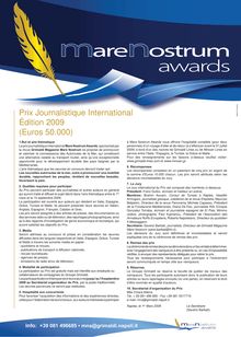 Prix journalistique international édition 2009 (euros 50 000)