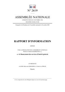 Rapport d information déposé par la Délégation de l Assemblée nationale pour l Union européenne sur le financement des services d intérêt général