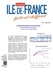 L emploi salarié en Ile-de-France dans le secteur concurrentiel à la fin du 1er trimestre 2005
