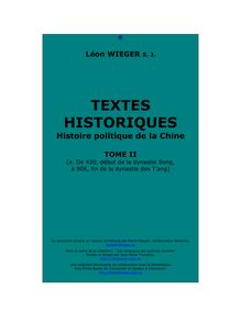 Textes historiques, Histoire politique de la Chine, De 420, début ...