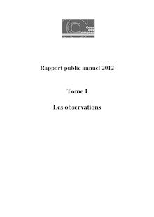 Rapport public annuel de la Cour des comptes - 2012