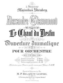 Partition Complete Orchestral Score, Le chant du destin, Op.84, Ouverture dramatique
