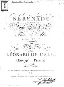 Partition Trio: parties, Sérénade, Op.75, Call, Leonhard von