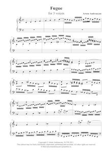 Partition complète, Fugue, Fuga a 3 voci, C major, Andreasyan, Artem