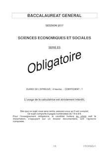 Sciences économiques et sociales Série ES