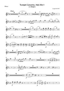 Partition hautbois 1/2, trompette Concerto, Hob.VIIe:1, Trumpet Concerto in E-flat major