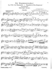 Partition de violon, Fantaisie sur des motifs de l opéra  La Fille du Regiment , Op.30