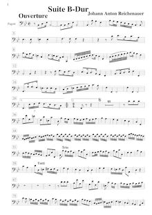 Partition basson, Ouverture- No.1 en B flat major, B flat, Reichenauer, Antonín