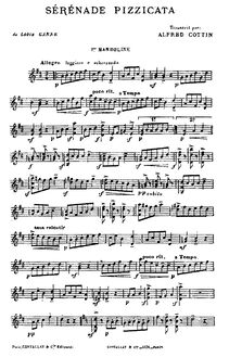 Partition mandoline 1, Sérénade pizzicata, Serenade pizzicata, D major