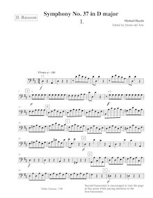 Partition basson 2, Symphony No.37, D major, Haydn, Michael