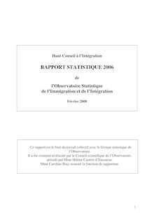 RAPPORT STATISTIQUE 2006