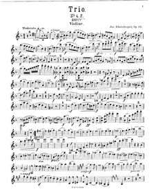 Partition de violon, Piano Trio No.4, Op.191, F major