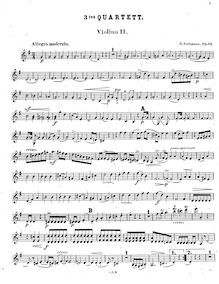 Partition violon 2, corde quatuor No.3, Op.34, G Major, Volkmann, Robert