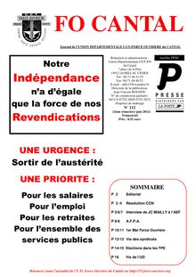 FO Cantal n°112  juin 2012