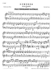 Partition complète, Scherzo, WoO 2, Mendelssohn, Felix