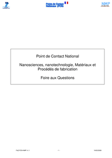 Point de Contact National Nanosciences, nanotechnologie, Matériaux ...