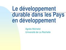 Le développement durable dans les Pays en développement