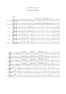 Partition complète, Concerto pour 2 enregistrements, TWV 52:B1, Telemann, Georg Philipp