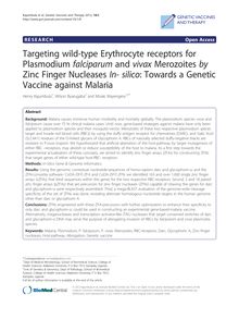 Targeting wild-type Erythrocyte receptors for Plasmodium falciparum and vivax Merozoites by Zinc Finger Nucleases In- silico: Towards a Genetic Vaccine against Malaria