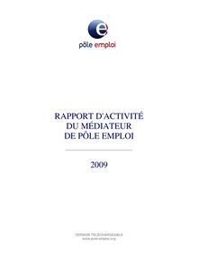 Rapport d activité du Médiateur du Pôle Emploi 2009