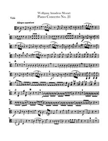 Partition altos, Piano Concerto No.21, Piano Concerto No.21, C major