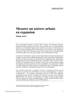 Mesurer un univers urbain en expansion - article ; n°1 ; vol.336, pg 3-33