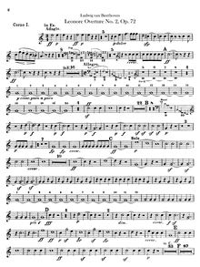 Partition cor 1, 2 (en E♭, E), 3, 4 (en C), Leonora Overture No. 2