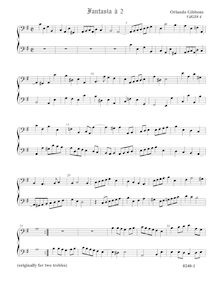 Partition Fantasia VdGS No.4 – partition complète, fantaisies pour 2 violes de gambe par Orlando Gibbons
