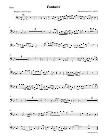 Partition basse enregistrement , Fantasia, C minor, Lupo, Thomas