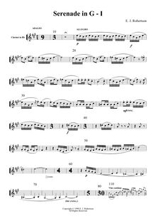 Partition clarinette, Serenade en G, Robertson, Ernest John