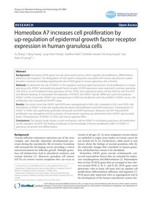 Homeobox A7 increases cell proliferation by up-regulation of epidermal growth factor receptor expression in human granulosa cells