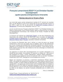 François Lemarchand (ESCP 71) et Christian Sautter récompensent ...