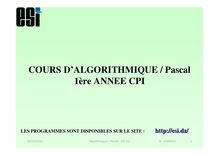 ALGORITHMIQUE / Pascal