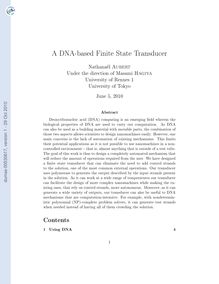 A DNA based Finite State Transducer