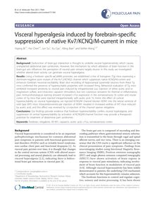 Visceral hyperalgesia induced by forebrain-specific suppression of native Kv7/KCNQ/M-current in mice