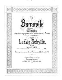 Partition viole de gambe, Barcarolle pour Piano et cordes, Op.60