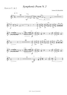 Partition cor 1/3 (F), symphonique Poem No.2, Krähenbühl, Samuel
