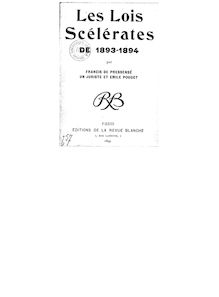 Les lois scélérates de 1893-1894 / par Francis de Pressensé,... et Émile Pouget