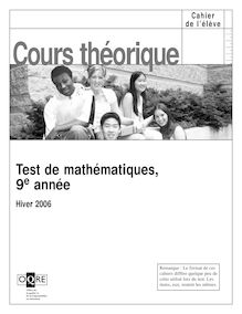 Test de mathématiques, 9e année - Cours théorique - Hiver 2006