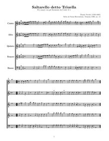 Partition Instrumental score, Selva di Varia Ricreatione Di Horatio Vecchi, Nelle quale si contengono Varii Sogetti, À 3, à 4, à 5, à 6, à 7, à 8, à 9 & à 10 voci. Cioe Madrigali, Capricci, Balli, Arie, Iustiniane, Canzonette, Fantasie, Serenate, Dialoghi, un Lotto amoroso, con una Battaglia à Diece nel fine, & accommodatevi la Intavolatura di Liuto alle Arie, a i Balli, & alle Canzonette.