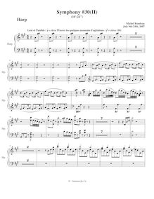 Partition harpe, Symphony No.30, A major, Rondeau, Michel par Michel Rondeau
