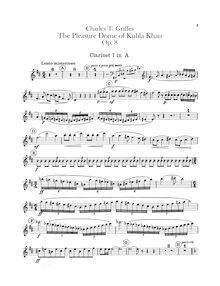 Partition clarinette 1, 2 (A), basse clarinette (B♭, pour Pleasure Dome of Kubla Khan