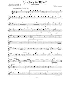 Partition clarinette 1 (B♭), Symphony No.4  Pastorale , Symphony on Canadian Folk Themes par Michel Rondeau