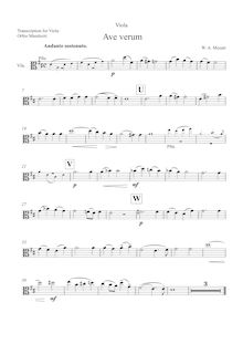 Partition de viole de gambe (alternate to violon -haut), Ave verum corpus