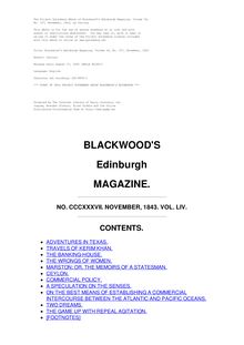 Blackwood s Edinburgh Magazine — Volume 54, No. 337, November, 1843