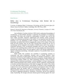 Buller does to Evolutionary Psychology what Kitcher did to Sociobiology